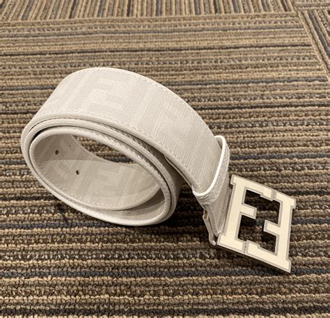 real fendi belt white|Fendi zucca belt white.